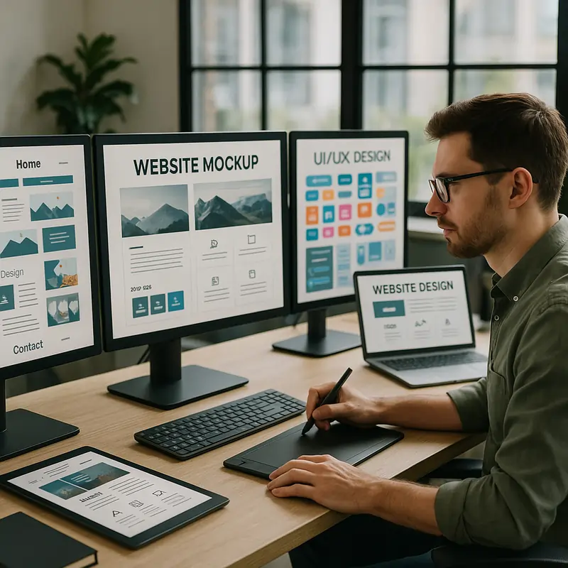 Website design agency creating professional website mockups and UI designs